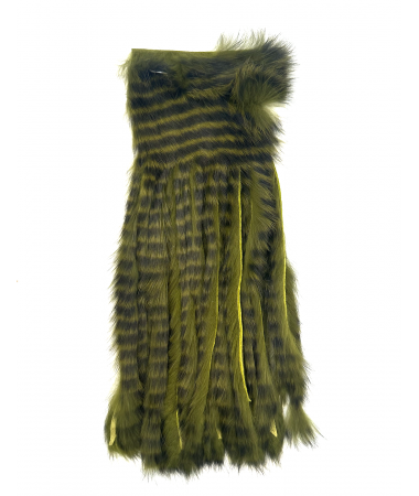 BARRED RABBIT HALF SKIN OLIVE